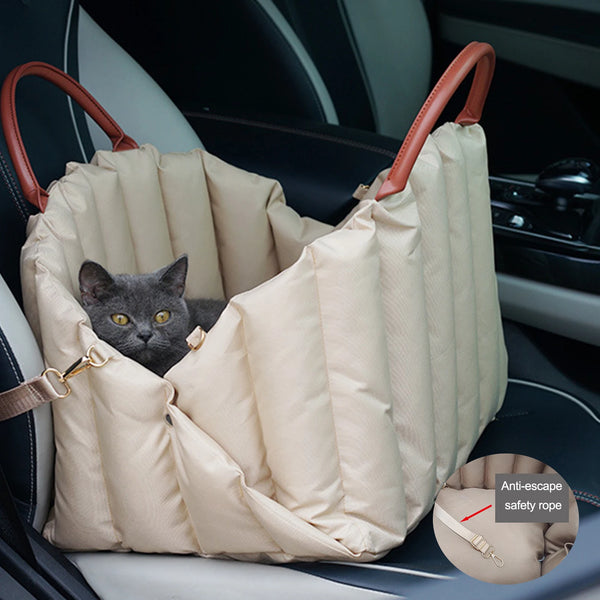 Portable Pet Car Seat & Carrier – Cozy Winter Nest for Small Dogs & Cats